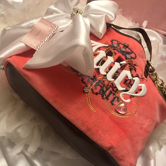 Rare 🦄peaches 🍑 n cream ☁️vintage velvet tote 💕 - Picture 6 of 11